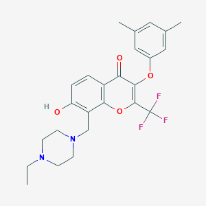 molecular formula C25H27F3N2O4 B255864 3-(3,5-dimethylphenoxy)-8-[(4-ethyl-1-piperazinyl)methyl]-7-hydroxy-2-(trifluoromethyl)-4H-chromen-4-one 