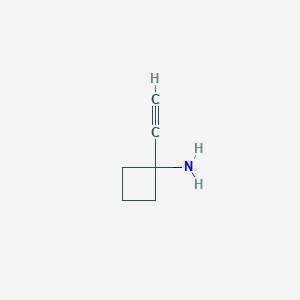 molecular formula C6H9N B2558659 1-Ethynylcyclobutanamine CAS No. 933697-50-8