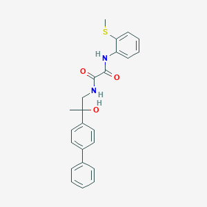 molecular formula C24H24N2O3S B2558666 N'-(2-{[1,1'-biphenyl]-4-yl}-2-hydroxypropyl)-N-[2-(methylsulfanyl)phenyl]ethanediamide CAS No. 1396795-58-6