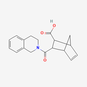 molecular formula C18H19NO3 B2558675 3-(3,4-dihydroisoquinolin-2(1H)-ylcarbonyl)bicyclo[2.2.1]hept-5-ene-2-carboxylic acid CAS No. 500128-90-5