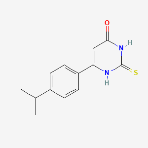 molecular formula C13H14N2OS B2558686 6-[4-(propan-2-yl)phenyl]-2-thioxo-2,3-dihydropyrimidin-4(1H)-one CAS No. 1239848-73-7