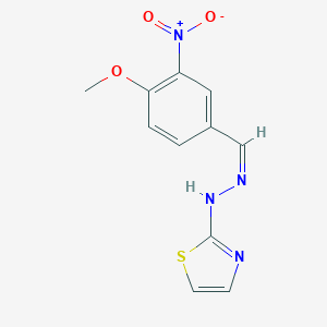 molecular formula C11H10N4O3S B255869 4-Methoxy-3-nitrobenzaldehyde 1,3-thiazol-2-ylhydrazone 