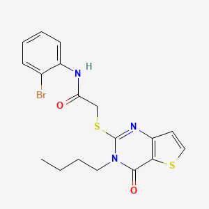 molecular formula C18H18BrN3O2S2 B2558702 N-(2-bromophenyl)-2-({3-butyl-4-oxo-3H,4H-thieno[3,2-d]pyrimidin-2-yl}sulfanyl)acetamide CAS No. 1252841-46-5