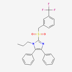 molecular formula C26H23F3N2O2S B2558707 4,5-diphenyl-1-propyl-2-{[3-(trifluoromethyl)phenyl]methanesulfonyl}-1H-imidazole CAS No. 339277-27-9