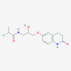 2-Chloro-N-[2-hydroxy-3-[(2-oxo-3,4-dihydro-1H-quinolin-6-yl)oxy]propyl]propanamide