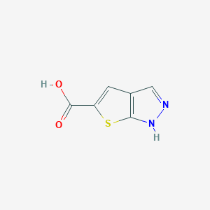molecular formula C6H4N2O2S B2558740 1H-thieno[2,3-c]pyrazole-5-carboxylic acid CAS No. 1368179-46-7