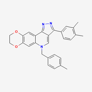 3-(3,4-dimethylphenyl)-5-(4-methylbenzyl)-8,9-dihydro-5H-[1,4]dioxino[2,3-g]pyrazolo[4,3-c]quinoline