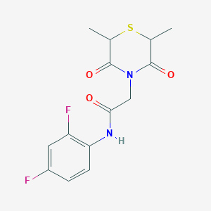 molecular formula C14H14F2N2O3S B2558760 N-(2,4-difluorophenyl)-2-(2,6-dimethyl-3,5-dioxothiomorpholin-4-yl)acetamide CAS No. 868215-39-8