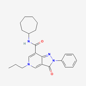 molecular formula C23H28N4O2 B2558794 N-cycloheptyl-3-oxo-2-phenyl-5-propyl-2H,3H,5H-pyrazolo[4,3-c]pyridine-7-carboxamide CAS No. 923233-91-4