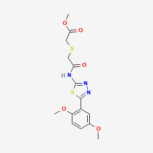 molecular formula C15H17N3O5S2 B2558798 methyl 2-[({[5-(2,5-dimethoxyphenyl)-1,3,4-thiadiazol-2-yl]carbamoyl}methyl)sulfanyl]acetate CAS No. 394232-24-7