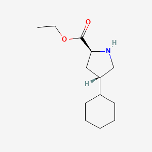 molecular formula C13H23NO2 B2558805 Ethyl (2S,4S)-4-cyclohexylpyrrolidine-2-carboxylate CAS No. 1883386-23-9