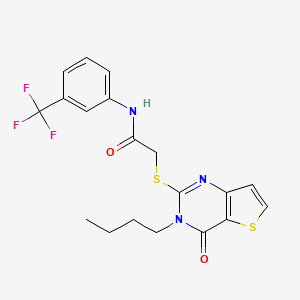 2-[(3-butyl-4-oxo-3,4-dihydrothieno[3,2-d]pyrimidin-2-yl)sulfanyl]-N-[3-(trifluoromethyl)phenyl]acetamide
