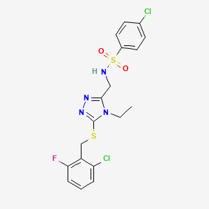 4-chloro-N-({5-[(2-chloro-6-fluorobenzyl)sulfanyl]-4-ethyl-4H-1,2,4-triazol-3-yl}methyl)benzenesulfonamide