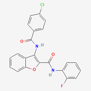 3-(4-chlorobenzamido)-N-(2-fluorophenyl)benzofuran-2-carboxamide