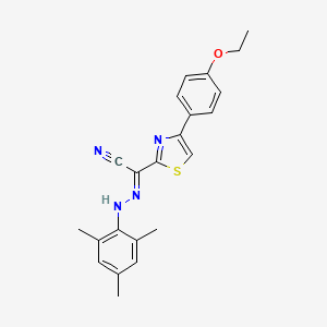 (2E)-4-(4-ethoxyphenyl)-N-(2,4,6-trimethylanilino)-1,3-thiazole-2-carboximidoyl cyanide