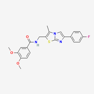 molecular formula C22H20FN3O3S B2558848 N-((6-(4-fluorophenyl)-3-methylimidazo[2,1-b]thiazol-2-yl)methyl)-3,4-dimethoxybenzamide CAS No. 1797848-10-2