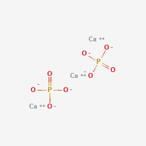 molecular formula Ca5(PO4)3·OH or Ca3(PO4)2<br>Ca3(PO4)2<br>Ca3O8P2 B025589 Calcium phosphate CAS No. 7758-87-4