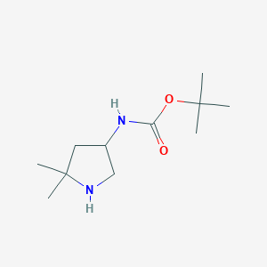 molecular formula C11H22N2O2 B2558901 Tert-butyl N-(5,5-dimethylpyrrolidin-3-yl)carbamate CAS No. 2260932-71-4