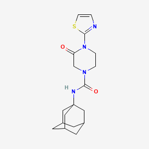 molecular formula C18H24N4O2S B2558926 N-(adamantan-1-yl)-3-oxo-4-(1,3-thiazol-2-yl)piperazine-1-carboxamide CAS No. 2320464-99-9