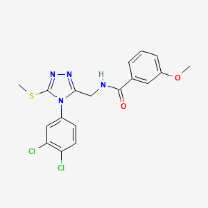 molecular formula C18H16Cl2N4O2S B2558928 N-((4-(3,4-dichlorophenyl)-5-(methylthio)-4H-1,2,4-triazol-3-yl)methyl)-3-methoxybenzamide CAS No. 391918-55-1