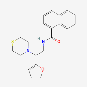 molecular formula C21H22N2O2S B2558944 N-(2-(furan-2-yl)-2-thiomorpholinoethyl)-1-naphthamide CAS No. 2034398-62-2