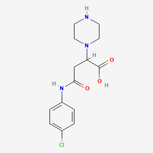 4-((4-Chlorophenyl)amino)-4-oxo-2-(piperazin-1-yl)butanoic acid