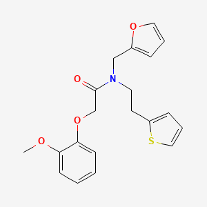 N-(furan-2-ylmethyl)-2-(2-methoxyphenoxy)-N-(2-(thiophen-2-yl)ethyl)acetamide