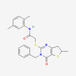 2-((3-benzyl-6-methyl-4-oxo-3,4,6,7-tetrahydrothieno[3,2-d]pyrimidin-2-yl)thio)-N-(2,5-dimethylphenyl)acetamide