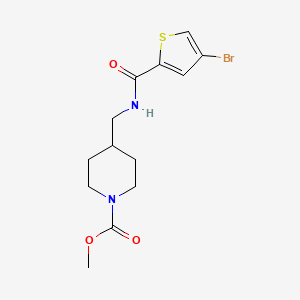molecular formula C13H17BrN2O3S B2558971 Methyl 4-((4-bromothiophene-2-carboxamido)methyl)piperidine-1-carboxylate CAS No. 1798028-27-9