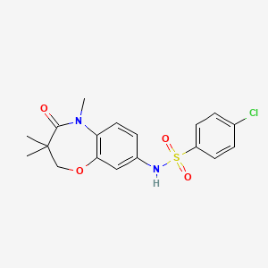 4-chloro-N-(3,3,5-trimethyl-4-oxo-2,3,4,5-tetrahydrobenzo[b][1,4]oxazepin-8-yl)benzenesulfonamide