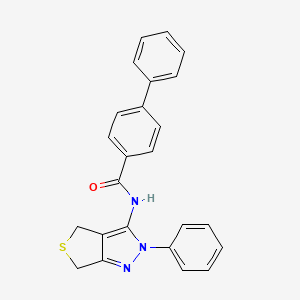 molecular formula C24H19N3OS B2558996 N-{2-phenyl-2H,4H,6H-thieno[3,4-c]pyrazol-3-yl}-[1,1'-biphenyl]-4-carboxamide CAS No. 392254-37-4