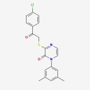 3-[2-(4-Chlorophenyl)-2-oxoethyl]sulfanyl-1-(3,5-dimethylphenyl)pyrazin-2-one