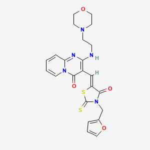 (Z)-3-(furan-2-ylmethyl)-5-((2-((2-morpholinoethyl)amino)-4-oxo-4H-pyrido[1,2-a]pyrimidin-3-yl)methylene)-2-thioxothiazolidin-4-one