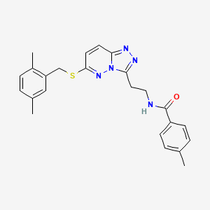 molecular formula C24H25N5OS B2559029 N-(2-(6-((2,5-dimethylbenzyl)thio)-[1,2,4]triazolo[4,3-b]pyridazin-3-yl)ethyl)-4-methylbenzamide CAS No. 872995-28-3