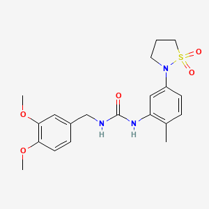 1-(3,4-Dimethoxybenzyl)-3-(5-(1,1-dioxidoisothiazolidin-2-yl)-2-methylphenyl)urea