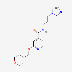 N-(3-(1H-imidazol-1-yl)propyl)-2-((tetrahydro-2H-pyran-4-yl)methoxy)isonicotinamide
