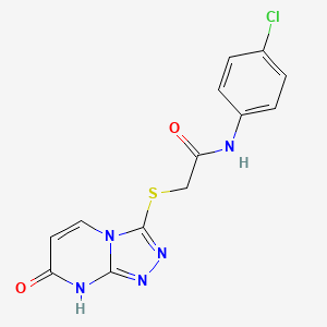molecular formula C13H10ClN5O2S B2559060 N-(4-chlorophenyl)-2-({7-oxo-7H,8H-[1,2,4]triazolo[4,3-a]pyrimidin-3-yl}sulfanyl)acetamide CAS No. 877638-53-4