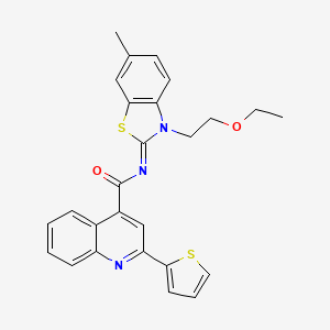 (Z)-N-(3-(2-ethoxyethyl)-6-methylbenzo[d]thiazol-2(3H)-ylidene)-2-(thiophen-2-yl)quinoline-4-carboxamide