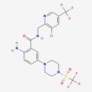 2-amino-N-{[3-chloro-5-(trifluoromethyl)pyridin-2-yl]methyl}-5-(4-trifluoromethanesulfonylpiperazin-1-yl)benzamide