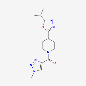 (4-(5-isopropyl-1,3,4-oxadiazol-2-yl)piperidin-1-yl)(1-methyl-1H-1,2,3-triazol-4-yl)methanone