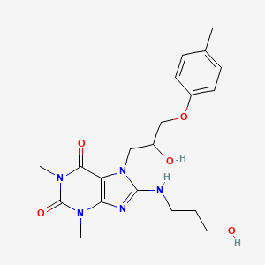 7-(2-hydroxy-3-(p-tolyloxy)propyl)-8-((3-hydroxypropyl)amino)-1,3-dimethyl-1H-purine-2,6(3H,7H)-dione