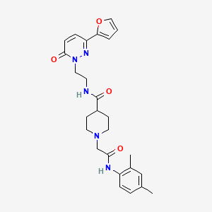 1-(2-((2,4-dimethylphenyl)amino)-2-oxoethyl)-N-(2-(3-(furan-2-yl)-6-oxopyridazin-1(6H)-yl)ethyl)piperidine-4-carboxamide