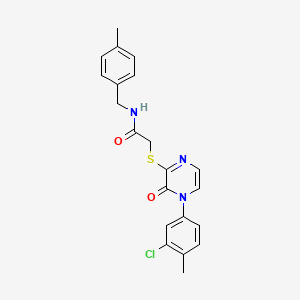 2-[4-(3-chloro-4-methylphenyl)-3-oxopyrazin-2-yl]sulfanyl-N-[(4-methylphenyl)methyl]acetamide