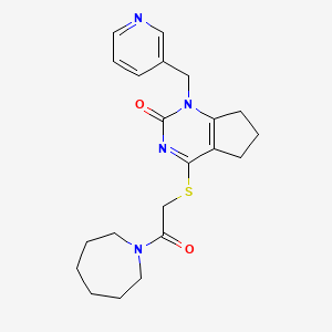 4-[2-(azepan-1-yl)-2-oxoethyl]sulfanyl-1-(pyridin-3-ylmethyl)-6,7-dihydro-5H-cyclopenta[d]pyrimidin-2-one