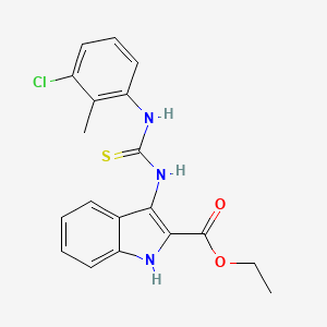 molecular formula C19H18ClN3O2S B2559089 ethyl 3-{[(3-chloro-2-methylphenyl)carbamothioyl]amino}-1H-indole-2-carboxylate CAS No. 686736-65-2