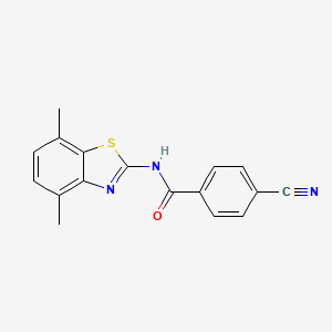 4-cyano-N-(4,7-dimethyl-1,3-benzothiazol-2-yl)benzamide