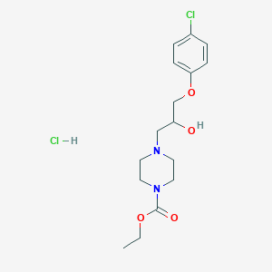 Ethyl 4-(3-(4-chlorophenoxy)-2-hydroxypropyl)piperazine-1-carboxylate hydrochloride