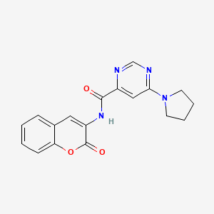 N-(2-oxo-2H-chromen-3-yl)-6-(pyrrolidin-1-yl)pyrimidine-4-carboxamide