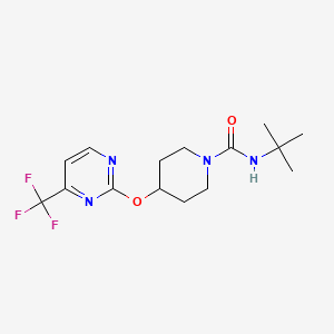 molecular formula C15H21F3N4O2 B2559125 N-Tert-butyl-4-[4-(trifluoromethyl)pyrimidin-2-yl]oxypiperidine-1-carboxamide CAS No. 2380174-89-8