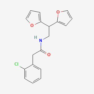 2-(2-chlorophenyl)-N-(2,2-di(furan-2-yl)ethyl)acetamide
